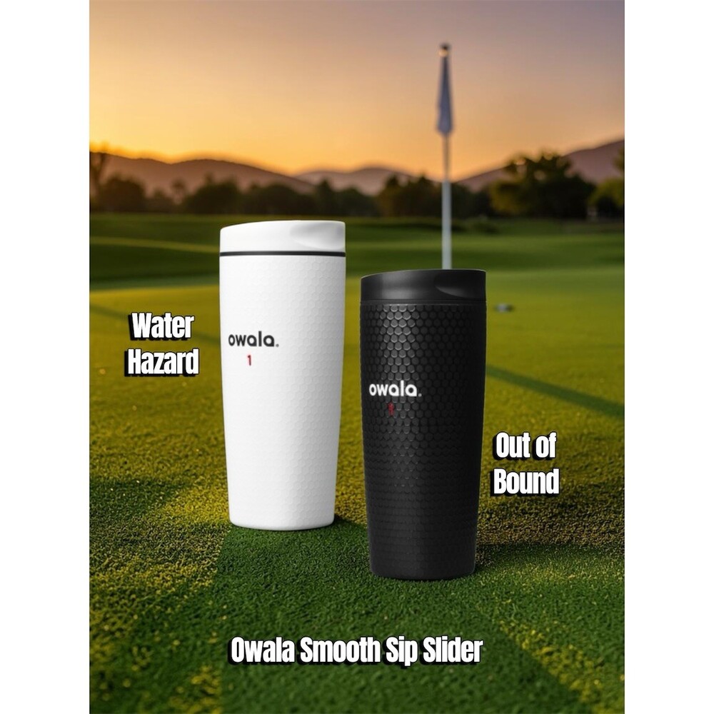 Owala Insulated Travel Tumbler 20 oz White “Water Hazard”